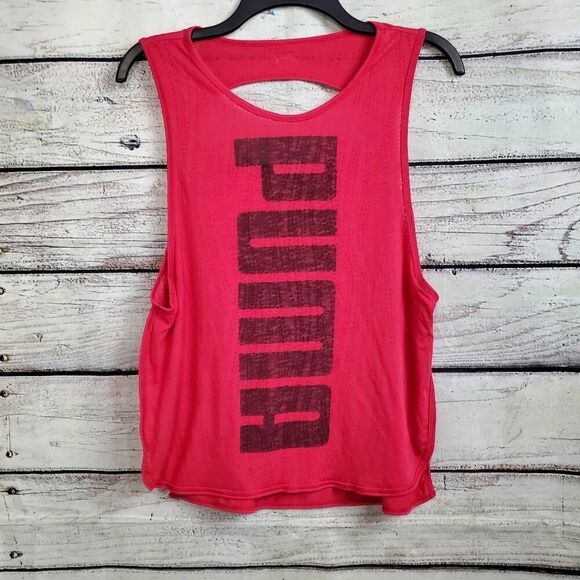 Puma SMALL Pink Active Tank Top - Picture 1 of 9